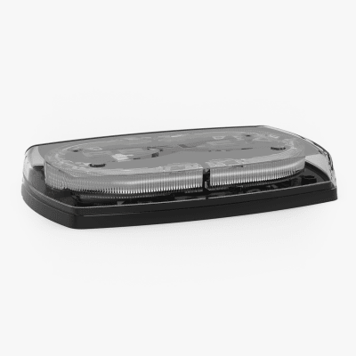 Mini torreta de 48 LED 10" Ámbar/Claro, Lente Transparente, Cableado - Toer