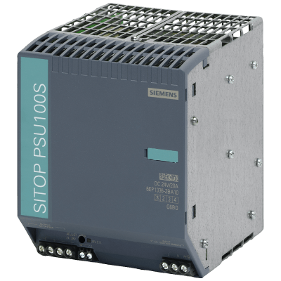 Fuente de Alimentación Estabilizada SITOP PSU100S / 1-Phase AC 120/230 V / 24 V DC / 20 A / 480 W / Eficiencia 90% / Ajustable 24-28 V / Montaje DIN Rail / IP20 / SELV