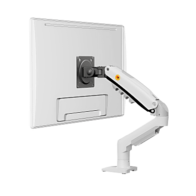 Brazo Ajustable para Monitor Ergonómico / Compatible con Monitores de 17" - 30" / Capacidad de Peso hasta 9 kg / Rotación 360° / Inclinación +85° a  -30° / Giro 180° / Ajuste de Resorte de Gas / Color Blanco - Toer