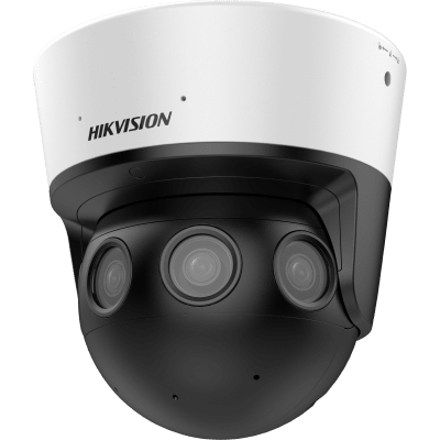 PanoVu Series / Vista Panorámica 180° / 32 Megapixel en Total / 4 Lentes 2.8 mm (4 Lentes 8 Megapixel) / 20 mts IR / 2 Micrófonos Integrados / NEMA 4X / DARKFIGHTER / Exterior IP67 / IK10 / 12 Vcc / PoE+ / Micro SD