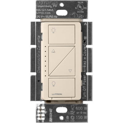 (Caseta Wireless) Atenuador, aumenta/disminuye intensidad de Iluminación, requiere cable neutro. 250W LED /1000 INC/HAL