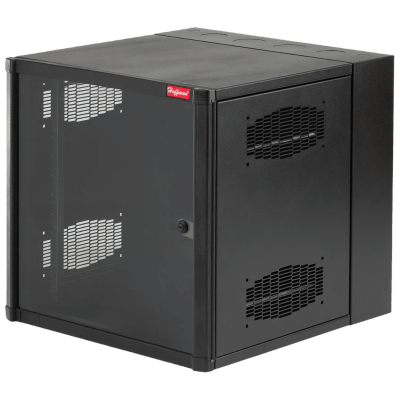 Gabinete AccessPlus de Montaje en Pared de 19in, Rieles Numerados y Roscados #10-32, Puerta con Ventana de Seguridad, 600 mm de Ancho, 762 mm de Profundidad, 12 UR, Color Negro - Toer