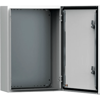 Gabinete de Uso Exterior MAS 1200 x 800 x 400 mm (47.2 x 31.5 x 15.7 in) NEMA 4/12/13; IP66; IK10 de Acero Dulce 1.5 mm con Platina de Montaje Incluida Color Gris Claro