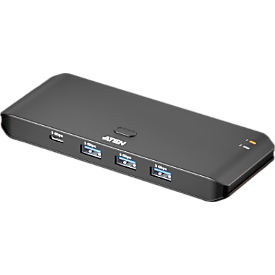 Switch Compartido USB 3.2 Gen 1 2x4 | Tipo de Host A+C | 5 Gbps | Botón Integrado | Selector Remoto | Diseño Compacto | InstaSync