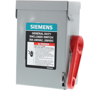 Interruptor de Seguridad GNF321RA, 3 polos, 30 Amp 240 Vca, sin portafusibles, Nema 3R.