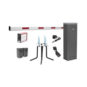 Kit COMPLETO Barrera Izquierda XBF Con Corona LED / Brazo de 3M / Incluye Sensor de Masa, Transformador, Lazo Magnético, Ancla, Fotoceldas y 2 Controles Inalámbricos - Toer