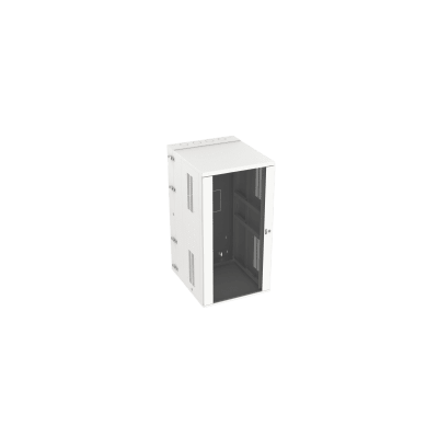 Gabinete PanZone de Montaje en Pared, de 19in, Puerta con Ventana de Seguridad, 26 UR, 762mm de Profundidad, Color Blanco
