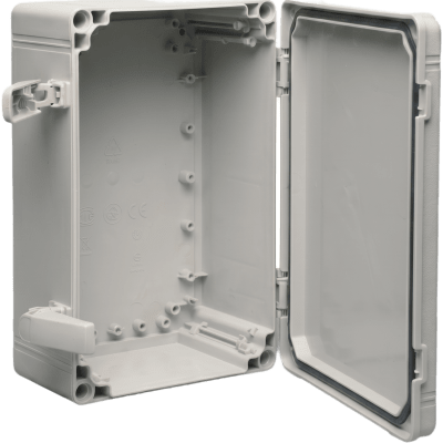 Gabinete QLine I Tipo 4X / 400 x 300 x 180 mm (15.75 x 11.81 x 7.09 in) / ABS / IP66 / Tapa Opaca con Tornillos / Montaje 380 x 280 mm / Gris RAL 7035