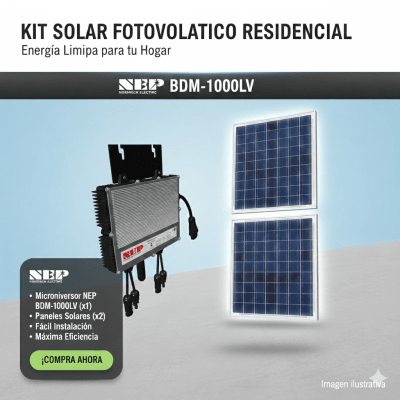 Kit Solar Interconexion  / 1kW  127Vca / Microinversores HOYMILES / Montaje Incluido - Toer