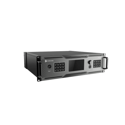 Switcher de Presentación 4K / Hasta 12 Capas DL (2 MAIN + 10 PIP) / 10G Fibra Óptica 10 km / HDMI 2.0 DP 1.2 12G-SDI / Modos Duales Switcher y PGM / Dante Audio 32x32 / Multiviewer Dedicado / Backup Automático