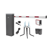 Kit COMPLETO Barrera Derecha XBF Con Corona LED / Brazo de 3M / Incluye Sensor de Masa, Transformador, Lazo Magnético, Ancla, Fotoceldas y 2 Controles Inalámbricos - Toer