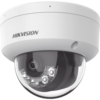 [Dual Light] Domo IP 2 Megapixel / Lente 2.8 mm / 30 mts IR + 30 mts Luz Blanca / Micrófono Integrado / Antivandálico IK08 / ACUSENSE Lite / Exterior IP67 / H.265 / PoE / ONVIF / Micro SD
