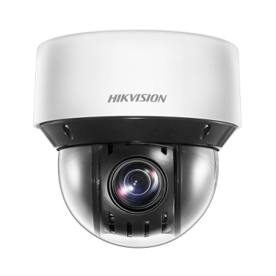 Mini Domo IP PTZ 4 Megapixel / 25X Zoom / 50 mts Luz Infrarroja Inteligente (Visión Nocturna) / Autoseguimiento / WDR 120 dB / PoE+ / IP66 / Ultra Baja Iluminación / MicroSD