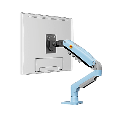 Brazo Ajustable para Monitor Ergonómico / Compatible con Monitores de 17" - 30" / Capacidad de Peso hasta 9 kg / Rotación 360° / Inclinación +85° a  -30° / Giro 180° / Ajuste de Resorte de Gas / Color Azul - Toer