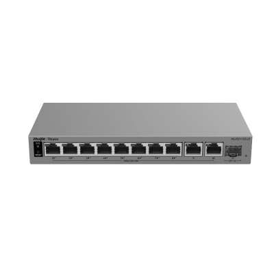 Switch Layer 2 Smart Cloud-Managed / 11 Puertos Gigabit / 8 Puertos PoE+ IEEE 802.3af/at 70 W / 1 Puerto SFP Uplink / Protección 6 kV / Gabinete Metálico Fanless / Gestión Cloud de por Vida / Modo CCTV de Un Clic
