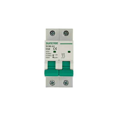 Protección Térmica/ Interruptor 2P, 63 A,  Corriente Alterna 400Vca para Aplicación Fotovoltaica Montaje Riel DIN - Toer