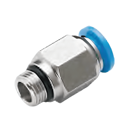 Conector Neumático Push-in / Recto Macho / Para Tubo 10 mm / Rosca Cilíndrica G1/4" / Con O-ring / Serie NTA