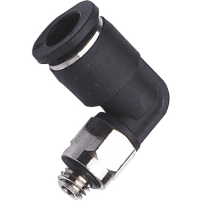 Racor Neumático Mini Push In Codo / Diámetro Exterior Tubo 4 mm / Roscado M5 / Conexión Rápida