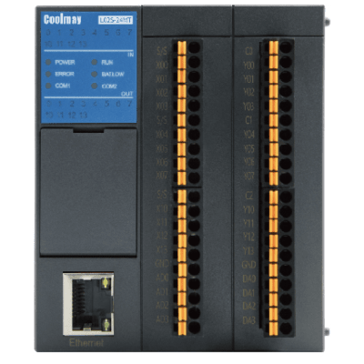 Módulo CPU PLC L02S / 24 E/S (12DI+12DO) / 8 Analógicas (4AD+4DA) / Ethernet Integrado / RS485*2 + RS232 + CAN / Capacidad 32k Pasos / Hasta 512 Puntos E/S / Terminales Push-Type