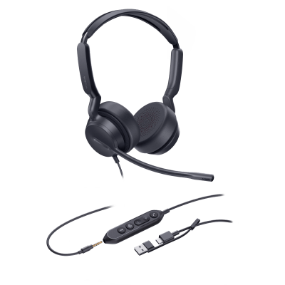 Diadema Alámbrica UH42 SE Dual de Yealink Certificada para Microsoft Teams con USB-C/A - Toer