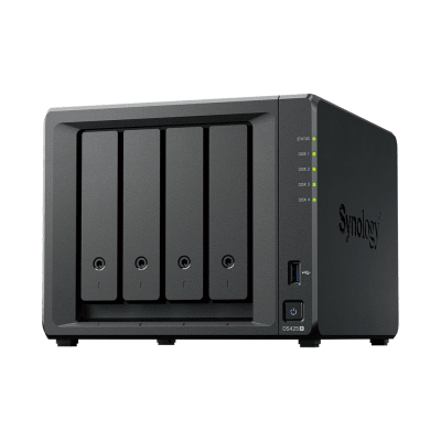 NAS DiskStation DS425+ | 4 Bahías | Intel Celeron J4125 2.7 GHz | 2 GB DDR4 / 2.5GbE + 1GbE | 2 Puertos USB 3.2 Gen 1 | 2 Ranuras M.2 NVMe | Hasta 80 TB | Synology DSM. - Toer