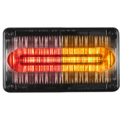 Luz Perimetral de 22 LED, 6 X 8.4 Pulgadas, Rojo/Ambar, Lente Transparente