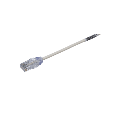 Cable de Parcheo TX6, UTP Cat6, Diámetro Reducido (28AWG), Color Blanco Mate, 7.62 Metros (25 Pies) - Toer
