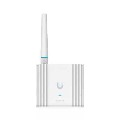 Gateway SuperLink Inalámbrico de Largo Alcance y Baja Latencia para Sensores UniFi Protect con Alcance de hasta 2 km, Alimentación PoE/USB-C y Montaje en Pared o Riel DIN