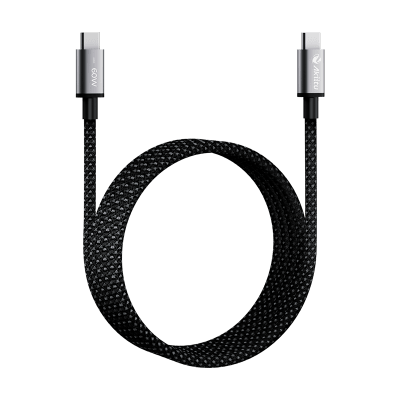 Cable de Carga USB-C a C 1.5 Metros (4.92 Pies) / Tecnología GaN (Nitruro de Galio / Fast-Charging / Potencia 60W / Velocidad Transferencia 480 Mbps / Material Nylon / Conector Aluminio Anodizado