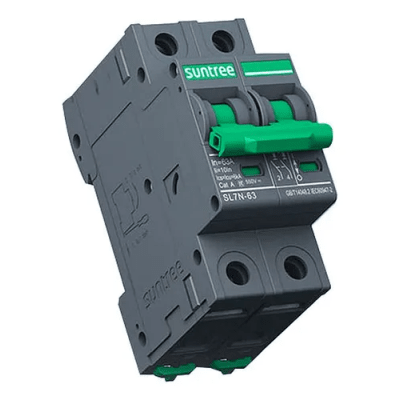 Protección Térmica/ Interruptor 2P, 20 A,  Corriente Directa  800 Vcc para Aplicación Fotovoltaica Montaje Riel DIN - Toer