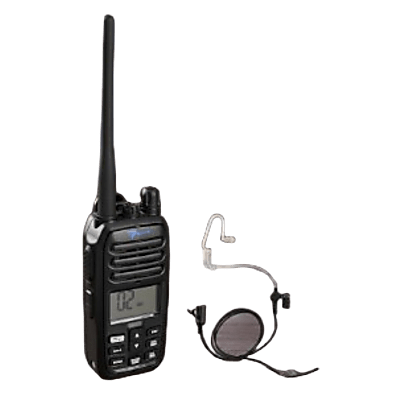 Radio Portátil Marino TXM52 / Sumergible IP67 / Luz Activada por Agua / NRC Reducción de Ruido / Dual-Watch / 5W de Potencia / Incluye Micrófono Audífono de Tubo Acústico