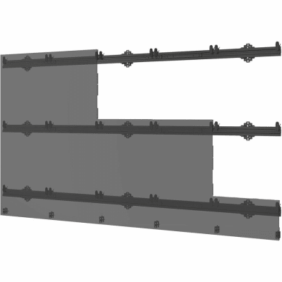 Sistema de Montaje Universal para paneles LED dvLED / SEAMLESS Connect / 5x5 Paneles / Capacidad (284.1 kg) / Aluminio / Ajuste de Precisión / Hasta 135" 3.05 x 1.69 m
