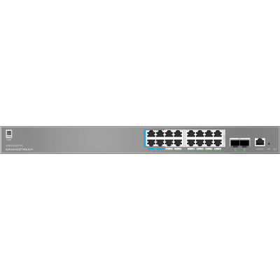 Switch de Red Empresarial L2++ / Serie GWN7800 Pro / 16 Puertos Gigabit PoE 250W / 2 Puertos SFP+ / Gestión Cloud GDMS / VLAN 4K / QoS Avanzado / Seguridad Integral