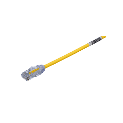 Cable de Parcheo UTP Cat6A, CM/LSZH, Diámetro Reducido (28AWG), Color Amarillo, 10ft