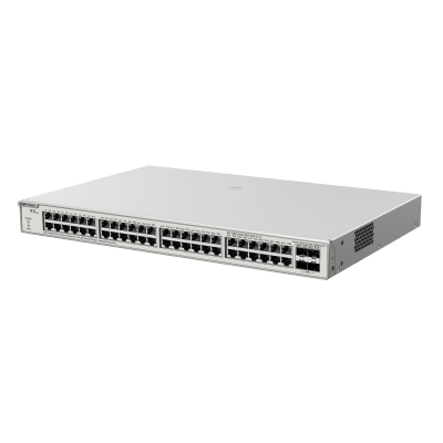 Switch Administrable PoE Capa 2+ Plus, con 48 puertos Gigabit PoE 802.3af/at + 4 SFP+ para fibra 10Gb, gestión gratuita desde la nube, 370w - Toer