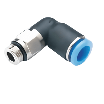 Conector Neumático Codo 90° / Tubo 10 mm / Rosca G1/4" / Orientable 360° / Con O-ring / Titan
