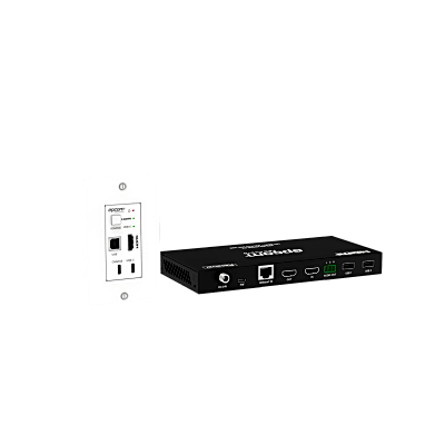 Kit Extensor HDBaseT | 4K@60Hz | 100m Cat6/6a/7 | Placa de Pared USB-C/HDMI | KVM y PoE