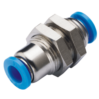 Accesorio de Inserción Neumática / Unión de Mamparo / Diámetro Exterior del Tubo 10 mm / Para Sistemas Neumáticos