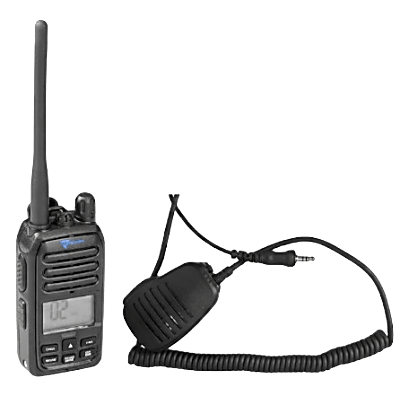 Radio Portátil Marino TXM52 / Sumergible IP67 / Luz Activada por Agua / NRC Reducción de Ruido / Dual-Watch / 5W de Potencia / Incluye Micrófono de Mano