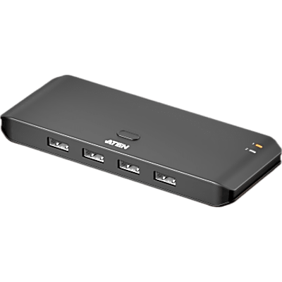Switch USB 2.0 Compartido 2 x 4 | 480 Mbps | InstaSync | Pulsador Integrado | Diseño Compacto