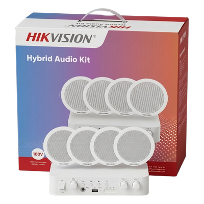 Kit de amplificador con bluetooth | 4 altavoces para plafón | Sistema 100V |  2 Canales con Control de volumen Independiente |  Música Ambiental