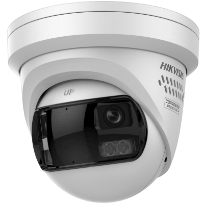[PROTECCIÓN ACTIVA] Turret IP Panorámica 8 Megapixel / 180° / Imagen a Color 24/7 / PoE / WDR 130° / IP67 / ACUSENSE / Protección Activa (Luz Estroboscópica y Alarma Audible) / MicroSD