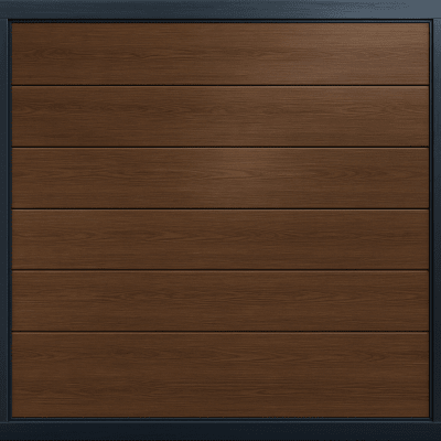 Puerta de Garage de Alta Calidad / Linea Central / Imitacion madera / oscura / 20x9 pies / AISLADA / Estilo Americana.
