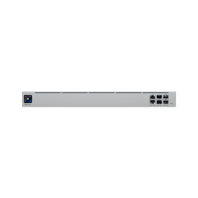 UniFi Enterpirse Router Empresarial de Alto Rendimiento / 12.5 Gbps IDS/IPS / Firewall de Capas Aplicativa / 5 Puertos WAN Máx. (1x25G SFP28, 1x2.5 GbE RJ45) / Conexión VPN Avanzada / Redundancia PSU Hot-Swappable / Montaje en Rack 1U