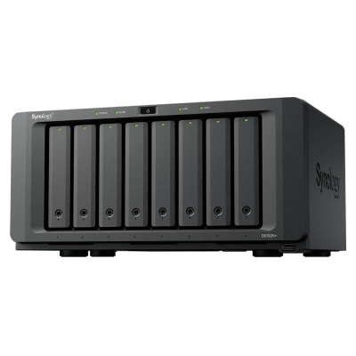 NAS DiskStation DS1825+ | 8 Bahías | AMD Ryzen V1500B | 8 GB DDR4 ECC | Hasta 2,239 MB/s Lectura | 2 Puertos 2.5GbE | Expansión PCIe 3.0 | Compatible con 10GbE y 25GbE | Caché SSD M.2 | Synology DSM. - Toer