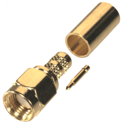 Conector SMA Macho de Anillo Plegable para Cable RG-58/U, Oro/Oro/Teflón. - Toer