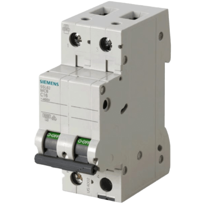 Interruptor Riel Dinn Tipo 5SL6, 2 polos, 10 amp