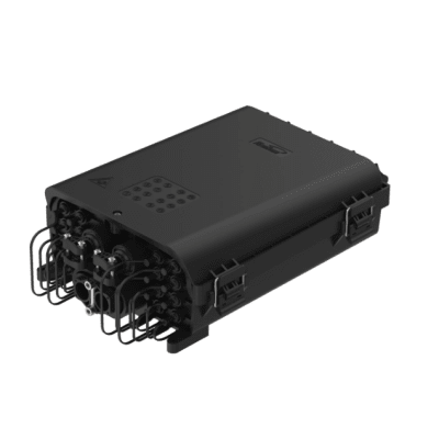 HUB Box Preconectorizada EASYCONN® de FiberHome para Exterior, IP68, Hasta 96 Empalmes, Incluye 2 Splitters 1*4