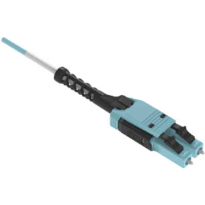 Jumper de Fibra Óptica Multimodo 50/125 OM4, LC-LC Uniboot Duplex, OFNP (Plenum), Color Aqua, 2 Metros