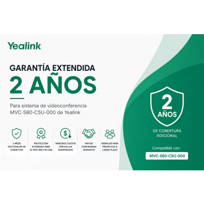 Garantia Extendida de 2 Años para Sistemas de Videoconferencia MVC-S80-C5U-000 de Yealink